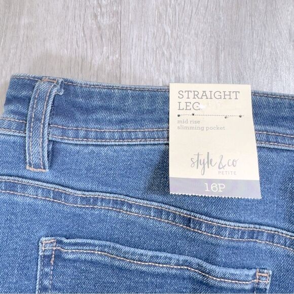 Mid Rise Straight Leg Jeans 16P - Picture 4 of 4